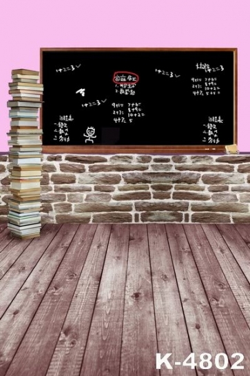 Blackboard Book Wooden Floor Children's Photography Backdrops