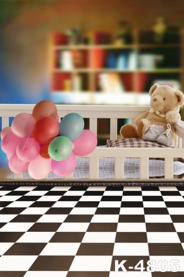 Toy Bear Balloon Crib Baby Photography Props Newborn Backdrops