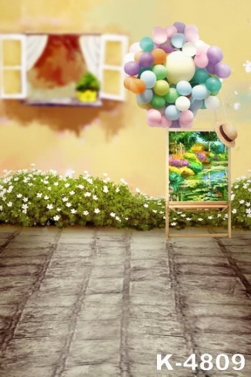 Balloon Oil Painting Combination Baby Photo Backdrops