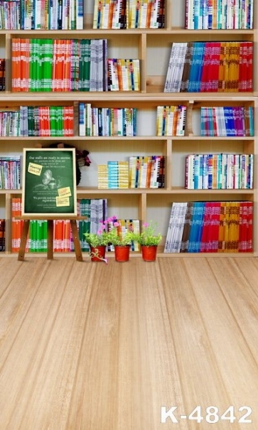  Attractive Fashion Bookcase Wooden Floor Baby Backdrop 