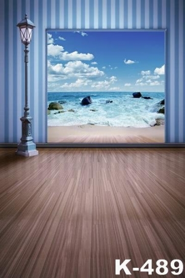 Seaside Rocks Waves Indoor House Beach Background