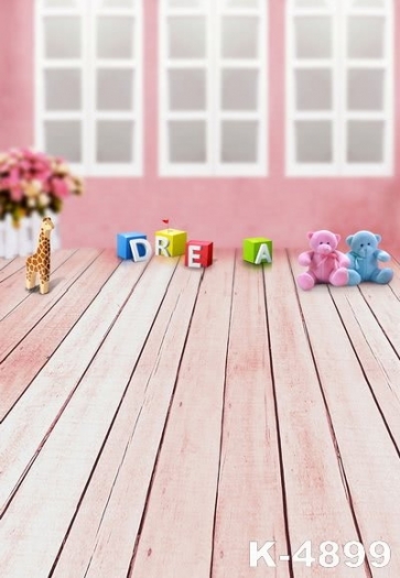  Toy Bear Wooden Floor Photography Props Baby Backdrops