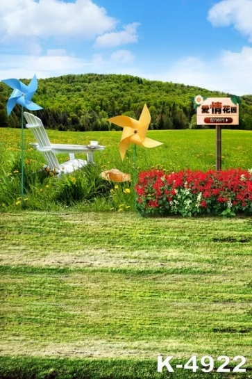 Green Grassland Green Groves Pinwheels Photography Photo Backdrops