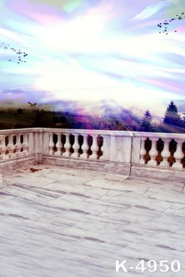 Gorgeous Lights Stone Balcony Photo Prop Background