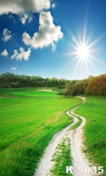 Green Grassland in Countryside for Spring Tour Photography Photo Backdrops