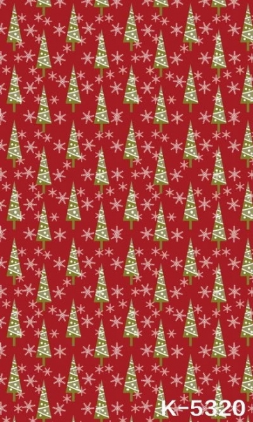 Christmas Tree Red Background Wall Digital Christmas Backdrops
