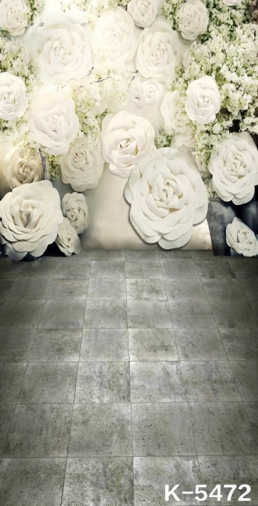 Romantic Large White Flowers Wedding Photography Backdrops