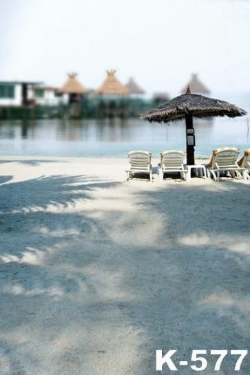 Summer Holiday Village Lounge Chairs Beach Backdrop for Vacation