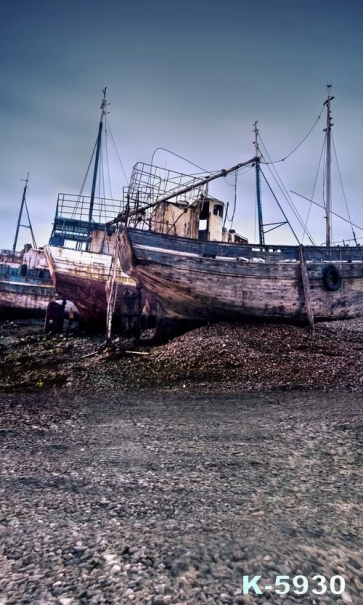 Dilapidated Ship Boats Scenic Unique Photography Backdrops