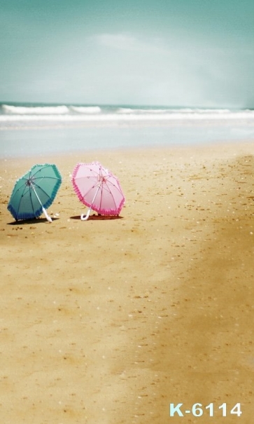 Summer Holiday Umbrellas on Beach Photography Backgrounds and Props