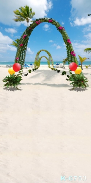 Summer Green Beach Wedding Photography Background Props