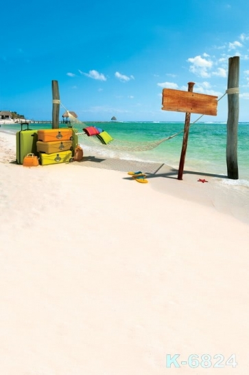 Hammock Suitcases by Green Sea Seaside Beach Photo Backdrops