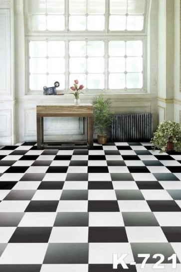 Black White Grid Floor Wood Glass Window Indoor Backdrops Living Room Background