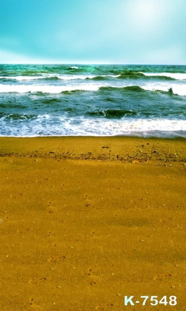 Sea Waves Earth-yellow Sandy Beach Photo Drop Background