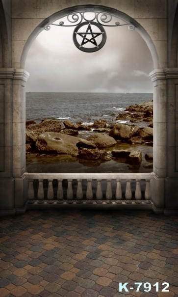 Sea Rocks Retro Palace Indoor Studio Backdrops for Photography