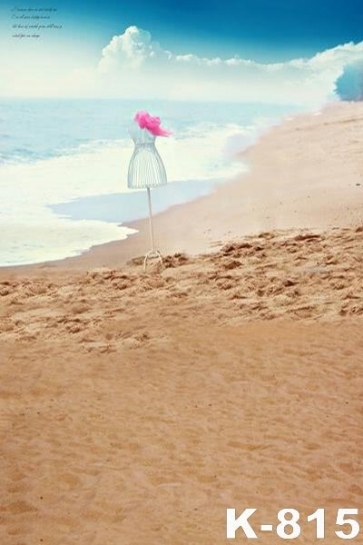 Summer Holiday Blue Sky White Clouds Seaside Beach Backdrop