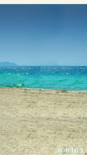 Scenic Blue Sea Sand Beach Photography Background Props