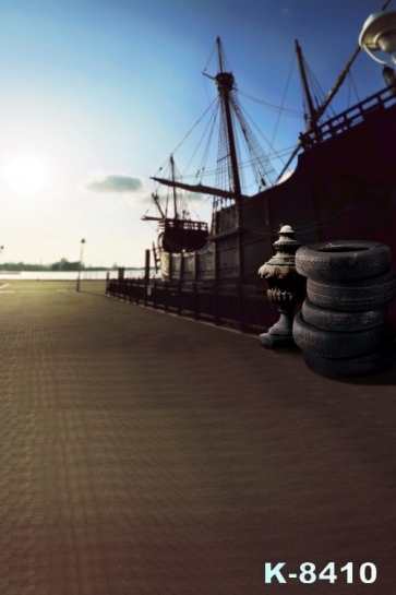 Big Wood Ferry Steamer by Harbor Scenic Photo Prop Background