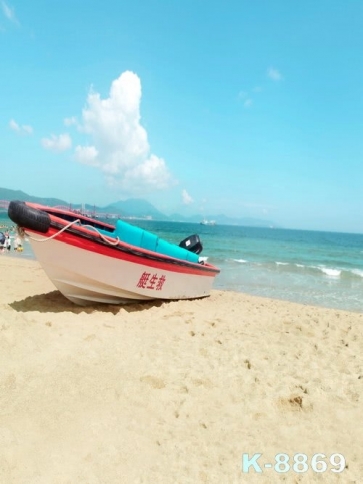 Scenic Lifeboat by Seaside Beach Photography Background Props