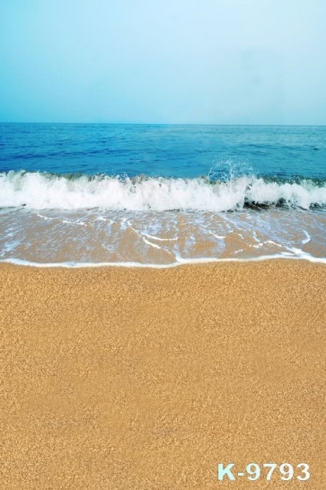 Scenic Blue Sea Sand Beach Photography Backgrounds and Props