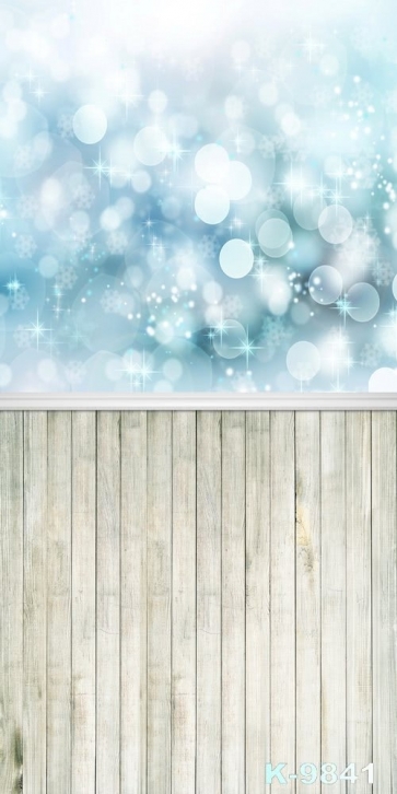 Wooden Floor Bubble Snowflake Combination Vinyl Photography Backdrops