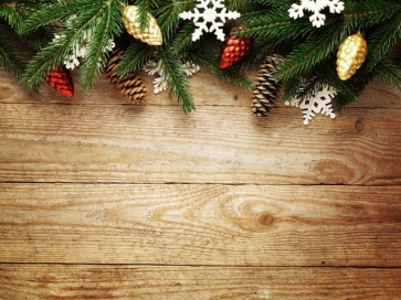 Christmas Leaf Pine Fruit Rustic Wood Christmas Backdrop Party Photography Background