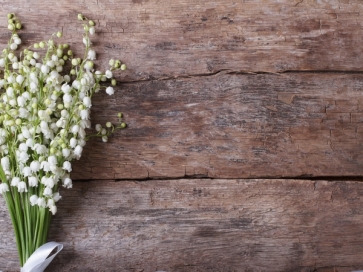 Dark Faux Wood Board With Flowers Backdrop Photography Background