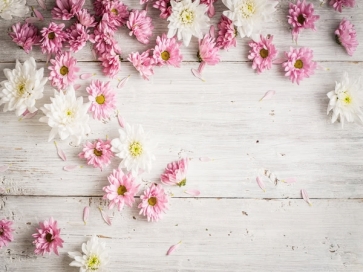 Baby Shower Photography Background Rustic Faux Wood Backdrop With Flowers Backdrop