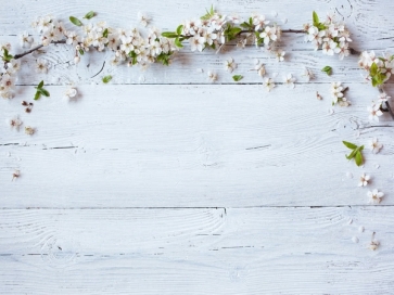 Rustic White Wood With Flowers Wedding Backdrop Photography Background