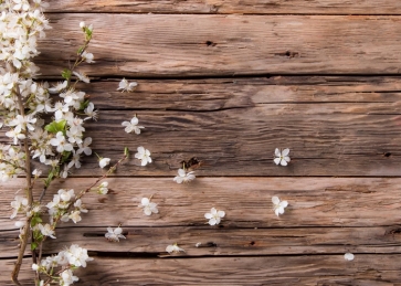 Rustic Wood Plank Backdrop With Flowers Vintage Photography Background