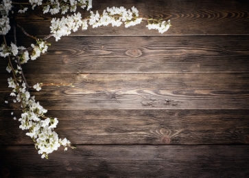 Photography Background Rustic Dark Faux Wood Plank Backdrop With Flowers 
