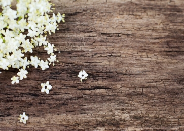 Retro Old Dark Wood With Flowers Backdrop Photography Background