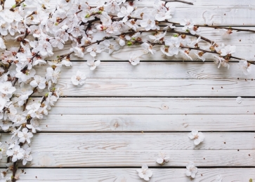 Retro Rustic White Wood Flowers Backdrop Shower Baby Photography Background