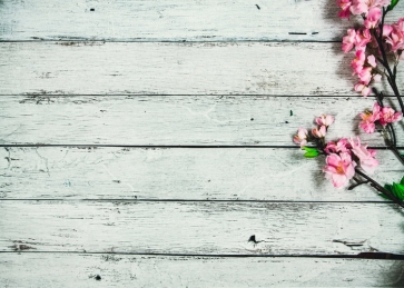 Narrow Horizontal Texture Wood Drop Studios Backdrops with Flowers