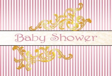 Pink And White Striped Baby Shower Backdrop Party Photography Background