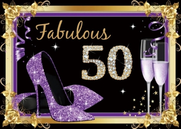 High Heels Theme Women 50th Birthday Party Backdrop Photography Background