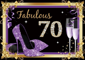 High Heels Theme Women 70th Fabulous Birthday Backdrop Party Photography Background