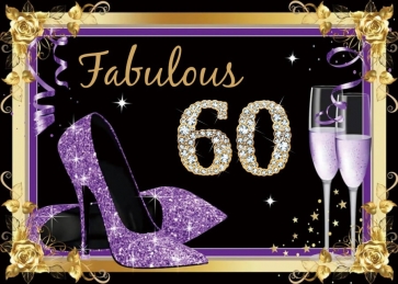 Purple High Heels Women Happy 60th Party Birthday Photography Background