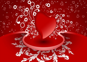 Valentine's Day Backdrop Heart Shape Red Wall Photography Background