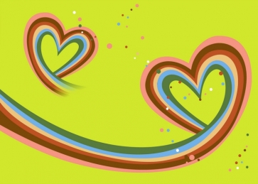Rainbow Heart Shape Valentine's Day Backdrop Photography Background