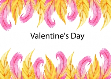 Purple Yellow Leaf Shape Feather Valentine's Day Backdrop