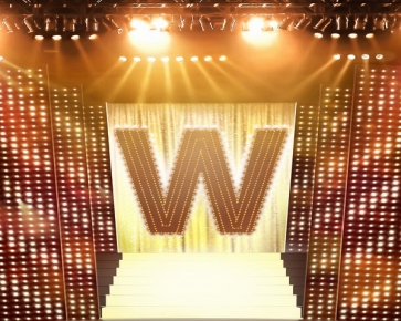 Gold Glitter Shine Letter W Stage Backdrop Video Photography Background Decoration Prop