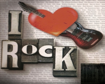 I Love Rock Music Party Backdrop Video Photography Background Prop