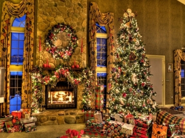 Chritmas Tree Gifts Indoor Backdrop Background for Photography