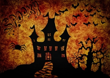 Spooky Black Bat Theme Halloween Party Backdrop Decorations Background