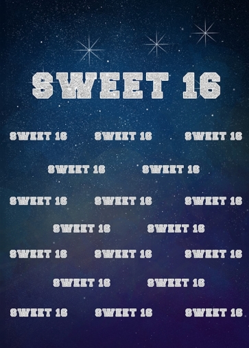 Blue Sweet 16th Backdrop Happy birthday Party Background