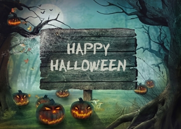 Scary Pumpkin Forest Happy Halloween Backdrop Stage Decoration Prop Background