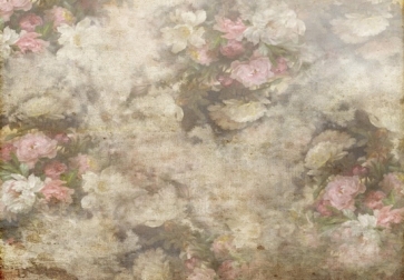 Retro Flowers Oil Painting Textured Backdrop Studio Portrait Photography Background Prop
