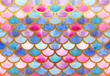 Colorful Fish Scale like Painted Photography Backdrops