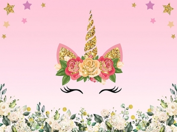 Baby Shower Happy Birthday Party Unicorn Backdrop Studio Booth Photography Background